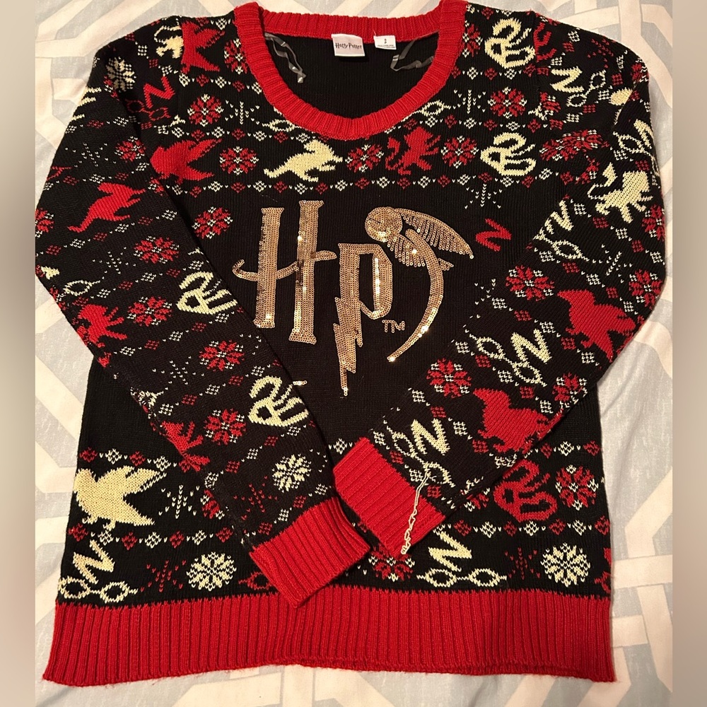 Harry Potter Black and Red Ugly Christmas Sweater